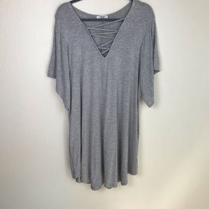 🛍 3/$35 SALE - Gray Flutter Sleeve Strappy Dress